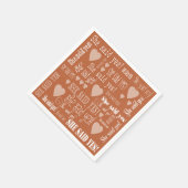 彼女はYesミディアムテラコッタ婚約パーティ スタンダードカクテルナプキン (角)