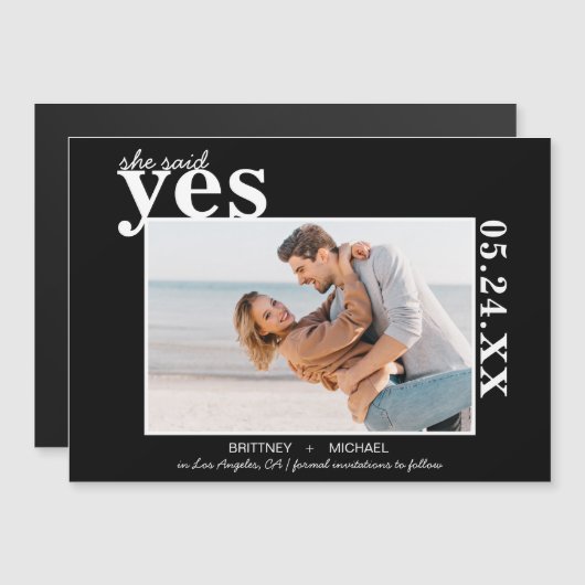 彼女はYesモダンの写真はっきりした黒と言った (正面/裏面)