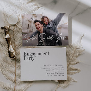 彼女はyesモダンの写真婚約 招待状