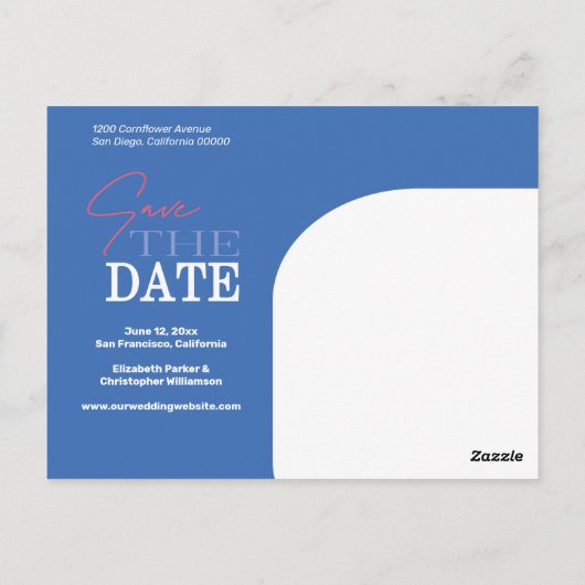 彼女はYesモダンの婚約した結婚式は日付を保存して言った ポストカード (裏面)