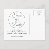 彼女はYesモダン写真Save the Dateと言った – 灰色 案内ポストカード (裏面)