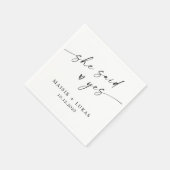 彼女はYesモダン婚約パーティナプキンス スタンダードカクテルナプキン (角)