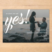 彼女はYesモダン素朴婚約パーティ アクリル招待状 (正面)