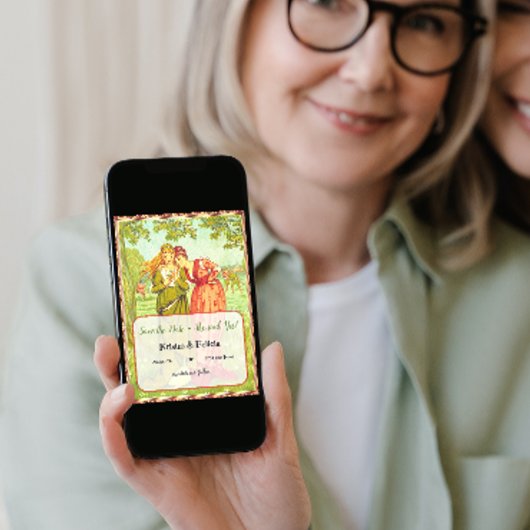 彼女はyesヴィンテージLGBTQ日付カードを保存する 招待状