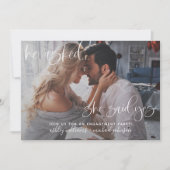 彼女はYes写真の書道婚約パーティと言った 招待状 (正面)