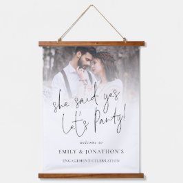 彼女はYes写真ウェルカム婚約パーティHanginと述べた 吊り下げ型タペストリー