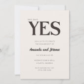彼女はYes写真婚約パーティ招待状 招待状 (正面)