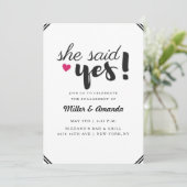 彼女はYes写真婚約パーティ招待状 招待状 (スタンド正面)