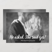 彼女はYes写真婚約発表を述べた 案内状 (正面/裏面)