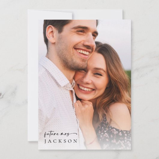 彼女はYes台本の写真ブライダルシャワーを言った 招待状 (裏面)