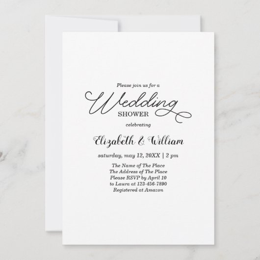 彼女はYes婚約したカップルの写真ウェディングシャワー 招待状 (裏面)