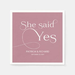 彼女はYes婚約パーティほこりっぽいピンクと言った スタンダードカクテルナプキン