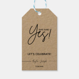 彼女はYes婚約パーティギフトラベルを言った ギフトタグ