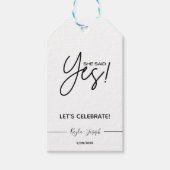 彼女はYes婚約パーティギフトラベルを言った ギフトタグ (正面)