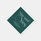 彼女はYes婚約パーティグリーンと言った スタンダードカクテルナプキン (角)