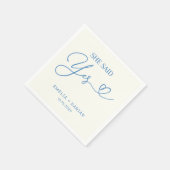 彼女はYes婚約パーティダスティブルーと言った スタンダードカクテルナプキン (角)