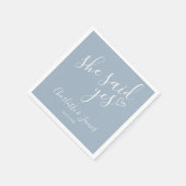 彼女はYes婚約パーティダスティブルーと言った スタンダードカクテルナプキン (角)