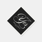 彼女はYes婚約パーティブラック スタンダードカクテルナプキン (角)