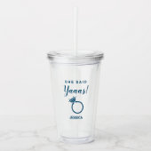 彼女はYes婚約パーティブルーカラーと言った アクリルタンブラー (正面)