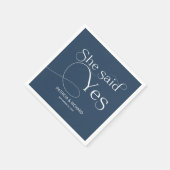 彼女はYes婚約パーティブルー スタンダードカクテルナプキン (角)