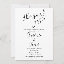 彼女はYes婚約パーティラブハート 招待状