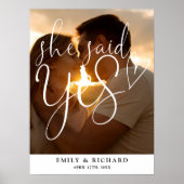 彼女はYes婚約パーティ写真ウェルカムサインを言った ポスター (正面)