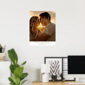 彼女はYes婚約パーティ写真ウェルカムサインを言った ポスター (ホームオフィス)