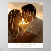 彼女はYes婚約パーティ写真ウェルカムサインを言った ポスター (正面)