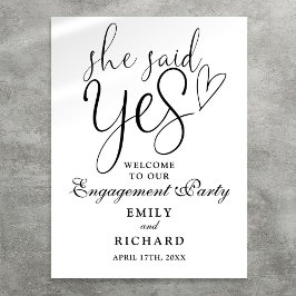 彼女はYes婚約パーティ歓迎サインを言った ポスター