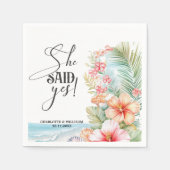 彼女はYes婚約パーティ スタンダードカクテルナプキン (正面)