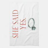彼女はYes新郎婚約を言った キッチンタオル (縦)