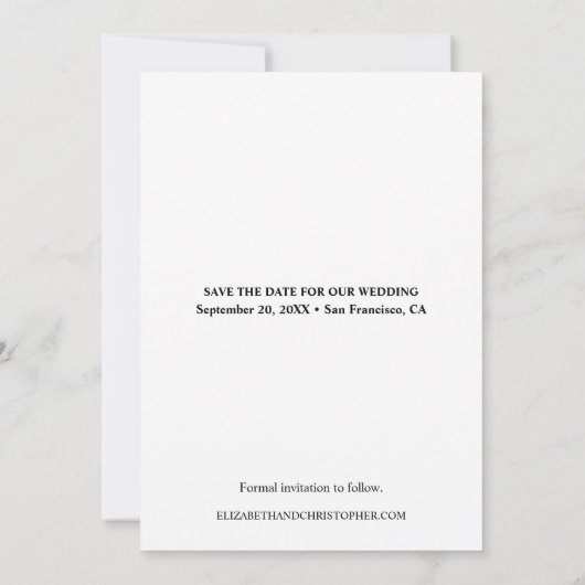 彼女はYes日付の写真を保存すると言った セーブザデート (裏面)