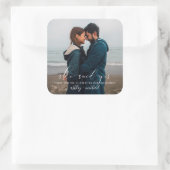 彼女はYes書道写真婚約感謝してい スクエアシール (バッグ)