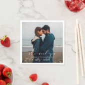 彼女はYes書道婚約パーティ写真と言った スタンダードカクテルナプキン (インサイチュ)