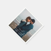 彼女はYes書道婚約パーティ写真と言った スタンダードカクテルナプキン (角)