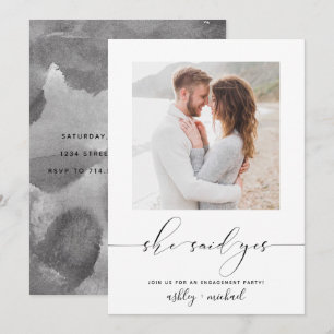 彼女はYes書道婚約パーティ招待状 招待状