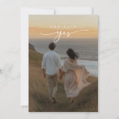 彼女はYes海岸崖の写真ブライダルシャワーと言った 招待状 (正面)