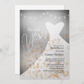 彼女はYes秋ブライダルシャワー招待を述べた 招待状 (正面/裏面)