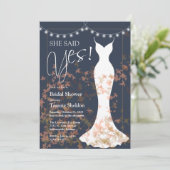 彼女はYes秋ブルーブライダルシャワー招待を述べた 招待状 (スタンド正面)