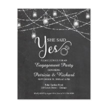 彼女はYes素朴婚約パーティ招待状