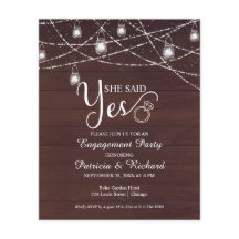 彼女はYes素朴婚約パーティ招待状