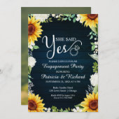 彼女はYes素朴婚約パーティ招待状 案内状 (正面/裏面)