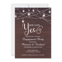 彼女はYes素朴婚約パーティ招待状