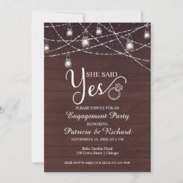 彼女はYes素朴婚約パーティ招待状 案内状