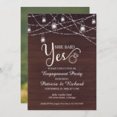 彼女はYes素朴婚約パーティ招待状 案内状 (正面/裏面)
