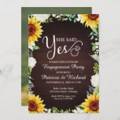 彼女はYes素朴婚約パーティ招待状 案内状 (正面/裏面)