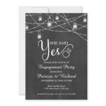 彼女はYes素朴婚約パーティ招待状