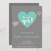 彼女はYes結婚式招待状 招待状 (正面/裏面)