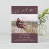 彼女はYes脚本バラブラウン写真婚約 招待状 (スタンド正面)