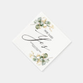 彼女はYes金ゴールドの緑の婚約を言った スタンダードカクテルナプキン (角)